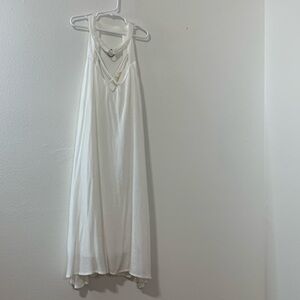 Entro White Dress Open Neck Size M Really pretty Used